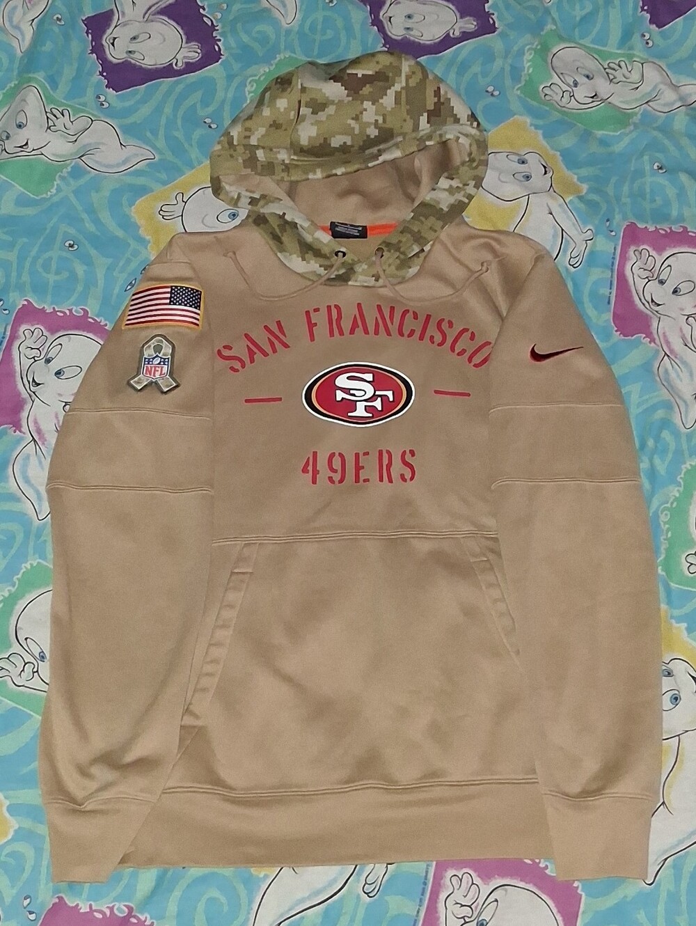 2017 Nike On Field San Francisco 49ers Salute Service Jersey Hoodie Sweatshirt